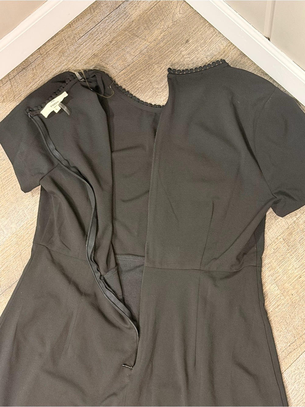 entro Black Short Sleeve Ruffle Hem Mini Dress - Picture 8 of 8